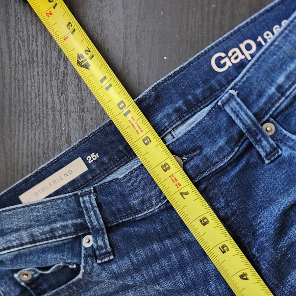 Gap Girlfriend High Rise Jeans Loose Cropped Boyfriend Boho Bohemian Denim 25 - Picture 7 of 9